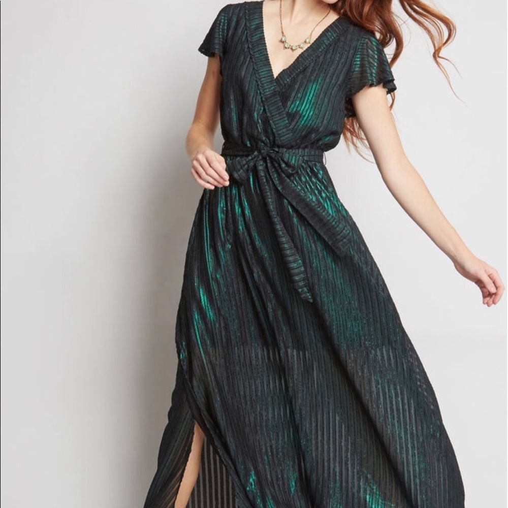 Emerald green maxi dress